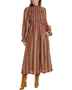 Marie Oliver Freddie Silk-blend Dress - Brown