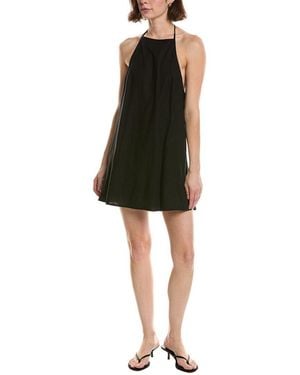Nia Elisa Linen-Blend Mini Dress - Black