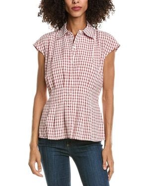 Max Studio Cap Sleeve Collared Shirt