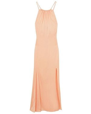 Reiss Tallie Satin Halter Neck Dress - White