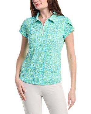 IBKUL Tulip Sleeve Polo Shirt - Blue