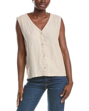 Eileen Fisher Plus Linen Vest - Blue