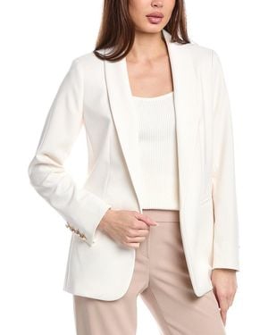 Anne Klein Shall Collar Open Jacket - White