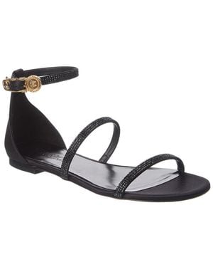 Versace Safety Pin Satin Sandal - Metallic
