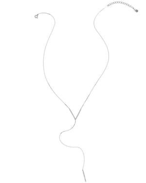 Adornia Silver Crystal Necklace - White