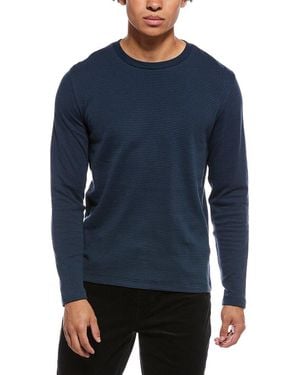 Vince Striped Double Knit Crewneck Sweatshirt - Blue