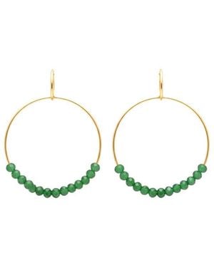 Liv Oliver 18K Plated 2.60 Ct. Tw. Emerald Earrings - Multicolour