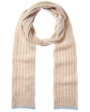 Forte Cashmere Plaited Baby Cable Cashmere Scarf - Natural