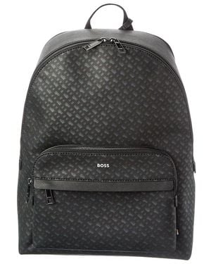 BOSS Zair Leather Backpack - Grey