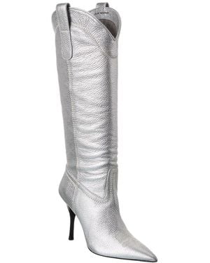 Stuart Weitzman Outwest 100 Leather Knee-High Boot - Grey