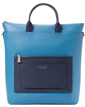 Kate Spade Walker Colorblocked Convertible Leather Backpack - Blue