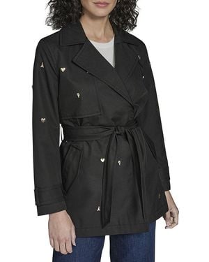 KARL LAGERFELD Embellished Trench Coat - Black