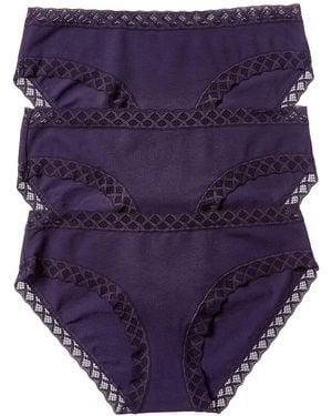 Natori 3Pk Bliss Girl Brief - Blue