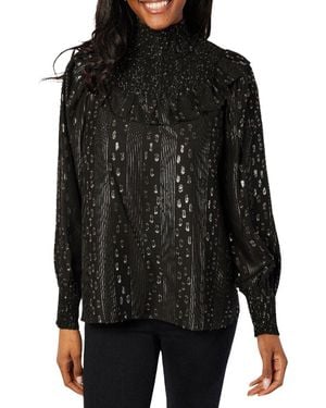 Sail To Sable Smocked Neck Top - Black