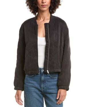 Bella Dahl Wynter Quilted Bomber Jacket - Gray