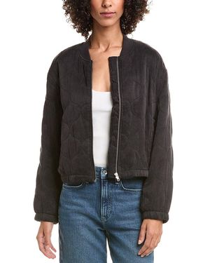 Bella Dahl Wynter Quilted Bomber Jacket - Gray