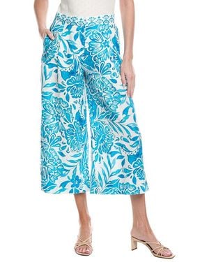 Johnny Was Linen Pleated Culotte - Blue