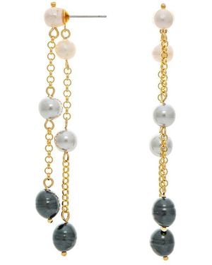 Rivka Friedman 18K Plated 2Mm Pearl Earrings - Metallic