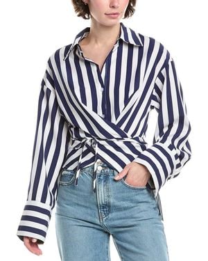 Brook + Lynn Tie Front Shirt - Blue