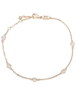 Suzy Levian 14k Rose Gold 0.50 Ct. Tw. Station Bracelet - White