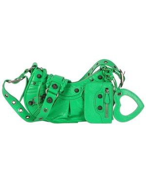 Balenciaga Xs Le Cagole Leather Shoulder Bag - Green