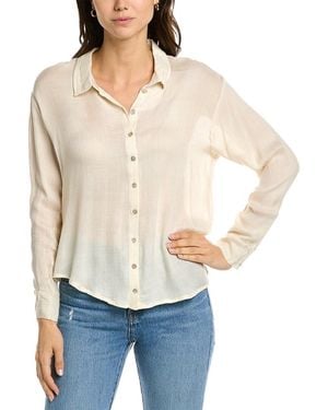 Chaser Brand Drop Shoulder Hi Lo Button Down - Natural