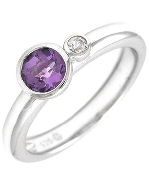 Gemstones 0.49 Ct. Tw. Amethyst Ring - White