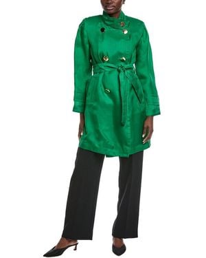 Akris Ornella Silk Coat - Green