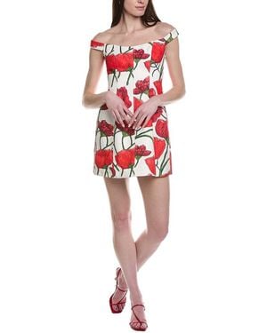 MILLY Peggy Jacquard Mini Dress - Red