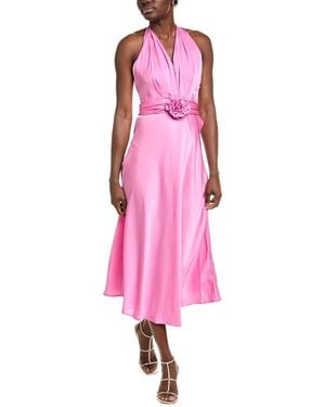 IPPONELLI Satin Halter Midi Dress - Pink