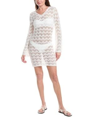 Salty Lemon High Neck Halter Tank Dress - White