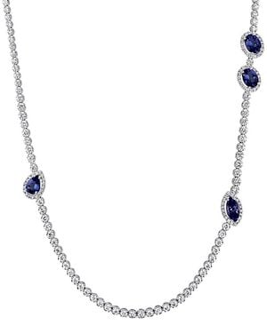 Gemstones 18K 18.63 Ct. Tw. Diamond & Gemstone Necklace - Metallic