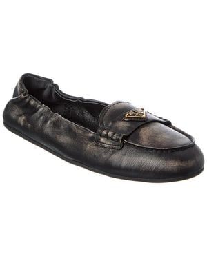 Prada Logo Leather Loafer - Black