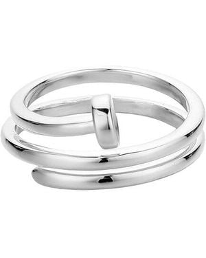 Adornia Plated Nail Double Wrap Ring - White