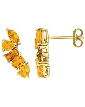 Rina Limor 1.44 Ct. Tw. Citrine Stud Earrings - Metallic