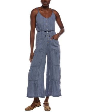 XCVI Macauley Crop Linen Jumpsuit - Blue