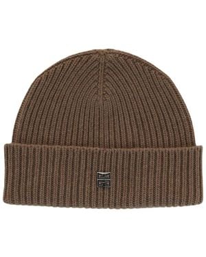 Givenchy Ribbed Wool & Cashmere-Blend Beanie - Brown
