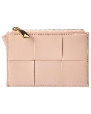 Bottega Veneta Cassette Leather Card Case - Natural