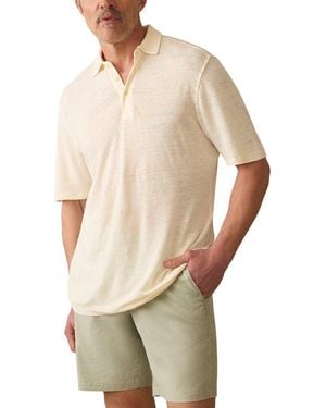 Faherty Linen Polo Shirt - Natural