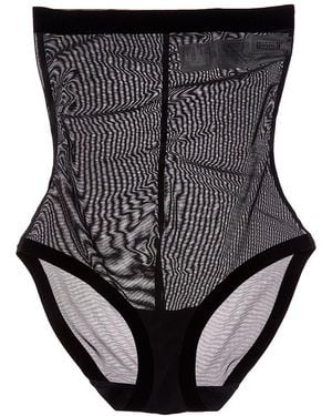 Wolford Tulle Contrast High-Waist Panty - Black