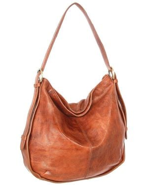 Nino Bossi Carlotta Hand-Dyed Vintage Leather Hobo Bag - Orange