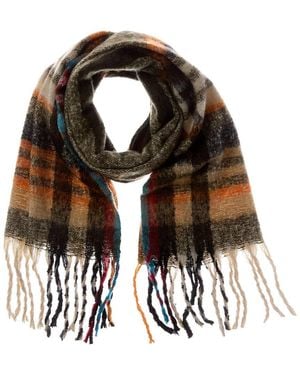 La Fiorentina Plush Fringe Scarf - Black