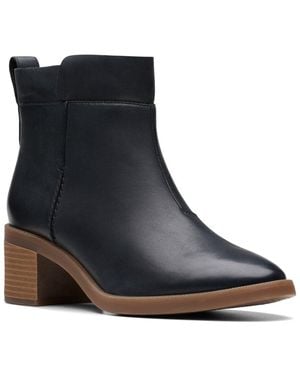 Clarks Lileigh Charm Leather Boot - Black