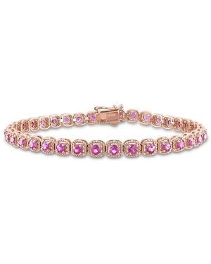 Diamond Select Cuts 14K Rose 3.70 Ct. Tw. Sapphire Bracelet - Pink