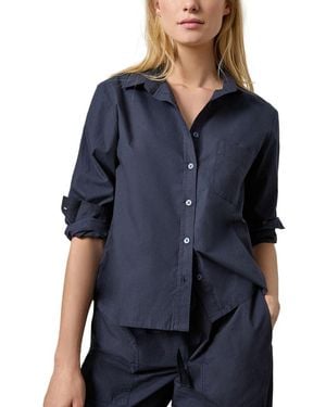 Lilla P Poplin Button-Down Shirt - Blue