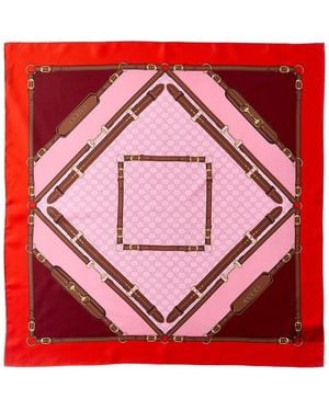 Gucci Printed Silk Twill Carre - Red