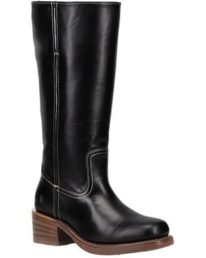 Frye Campus 14In Leather Wide Boot - Black