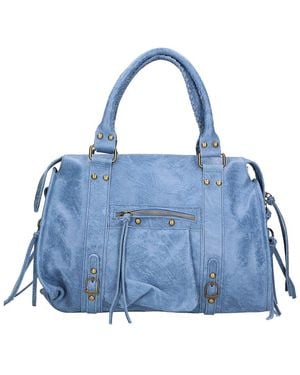 Chiara Ferretti Leather Satchel - Blue