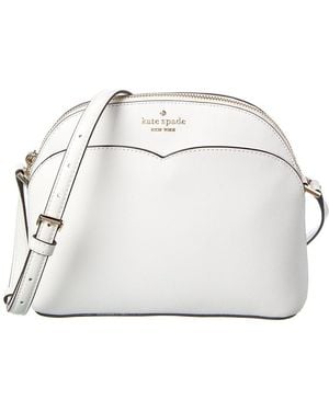 Kate Spade Payton Saffiano Leather Dome Crossbody - White