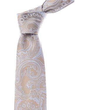 Etro Paisley Silk Tie - White